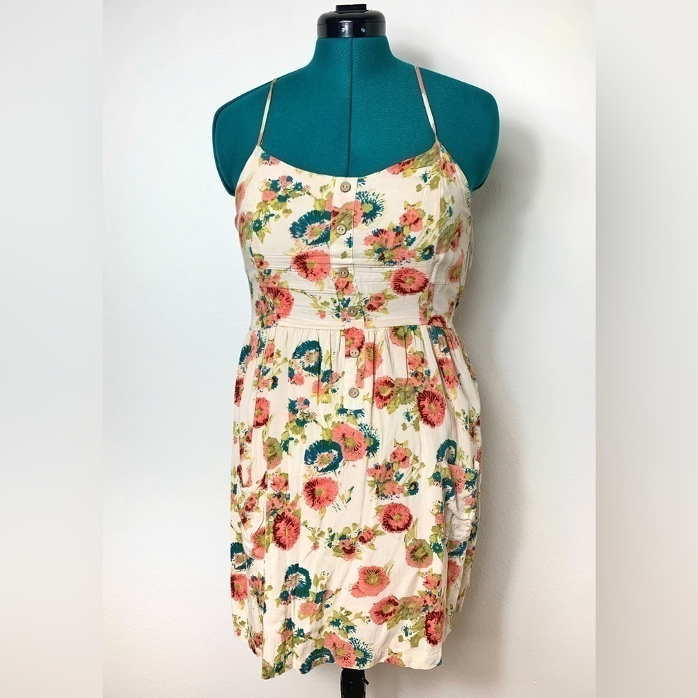 Blu Pepper Women’s Floral Dress Medium Mini Summer Casual Sundress Vacation